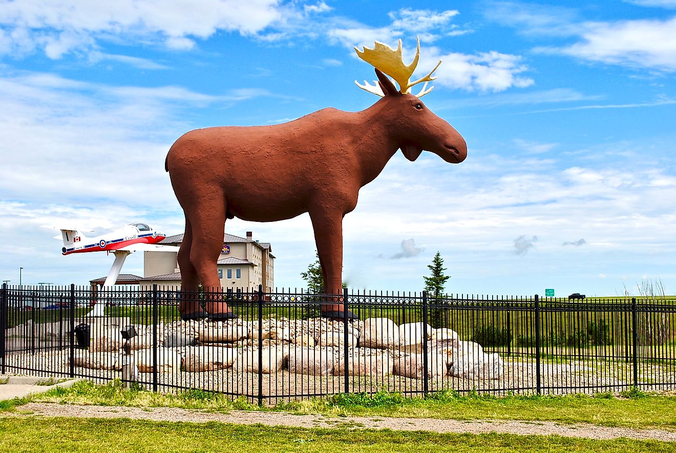 Mac the Moose, the World's Largest Moose statue, in Moose Jaw, Saskatchewan, Canada. Image credit: EWY Media / Shutterstock.com.
