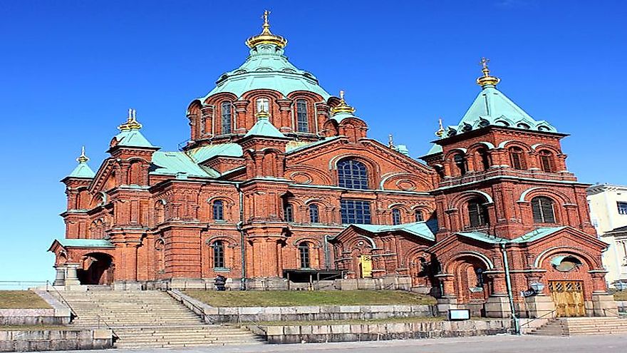 Uspenski Cathedral in Helsinki belongs to Finnish Orthodox Church.