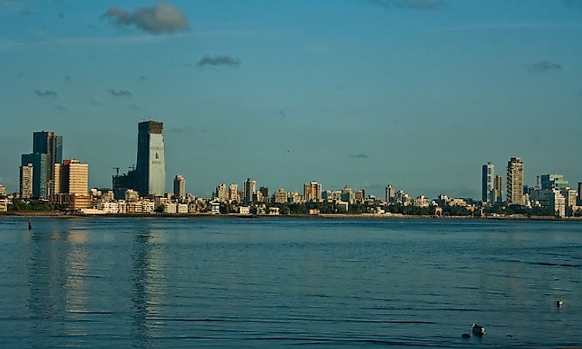 The skyline of Mumbai, the financial capital of India.