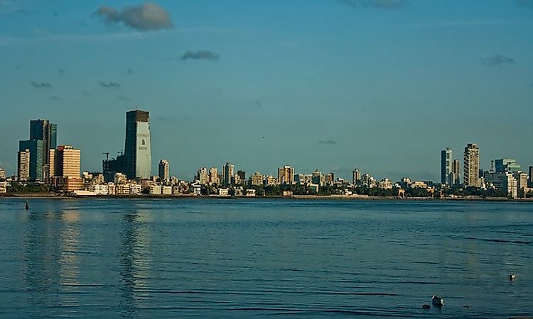 The skyline of Mumbai, the financial capital of India.