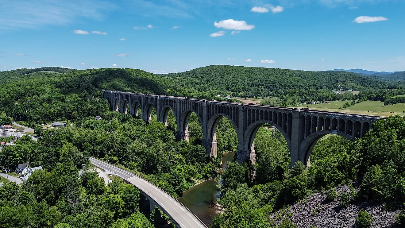 The Tunkhannock Viaduct located in Nicholson, Pennsylvania. 