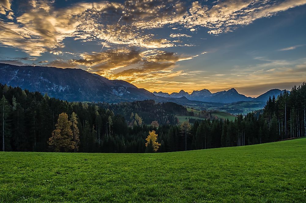 Sunset in Kalkalpen National Park.