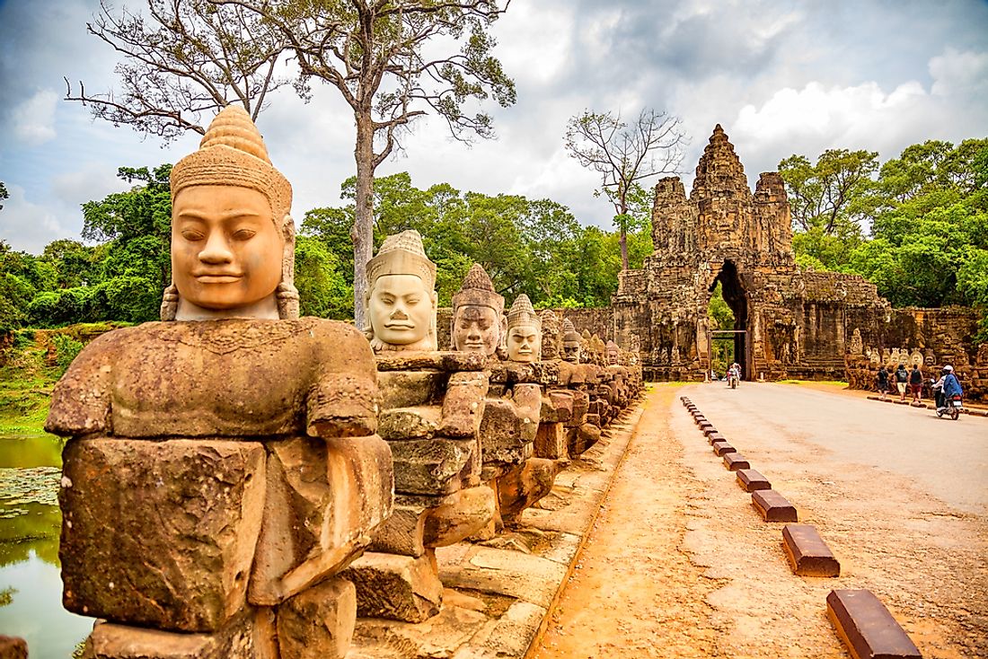 Cambodia is gome to many ancient sites like the Angkor Thom complex. 