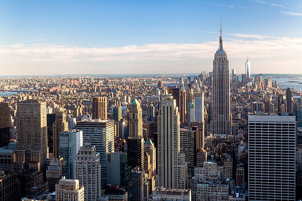 The famous skyline of New York City. 