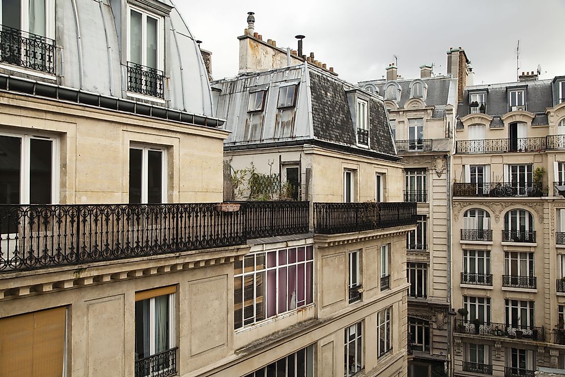 Residential buildings in Paris. 