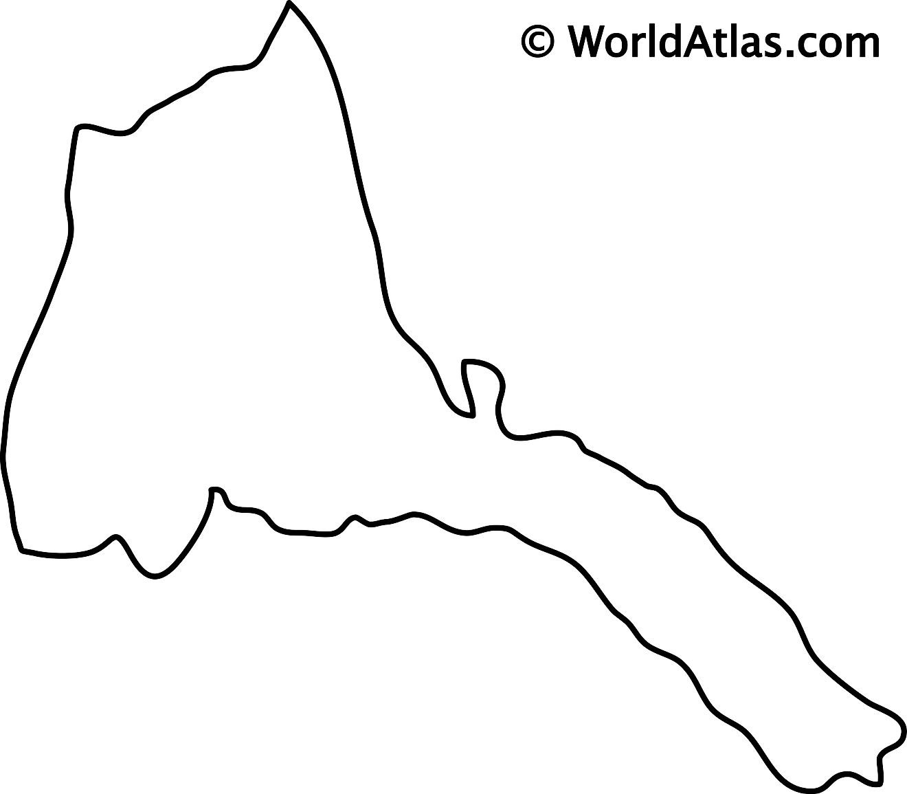 Blank Outline Map of Eritrea