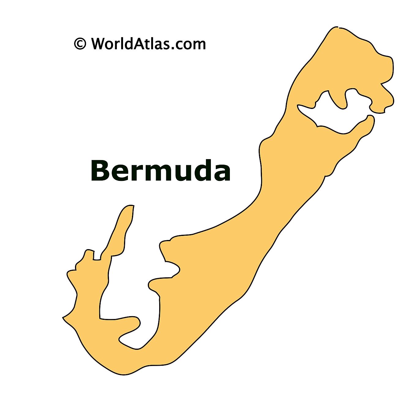 Outline Map of Bermuda