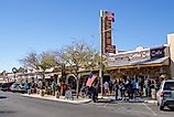 USA, NV, BOULDER CITY - NOV 25, 2017 - Cafe and restaurant center of Boulder City