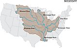 Mississippi river system and basins