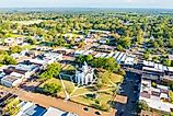 Aerial view of the Courthouse Square in Canton, Mississippi.