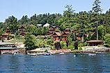 The scenic town of Lake George, New York.