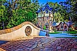  A footbridge leads to Mosher Castle in Fairhope, Alabama. Editorial credit: Carmen K. Sisson / Shutterstock.com.