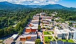 Aerial view of Waynesville, North Carolina.