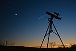 Astronomy telescope for observing stars, planets, Moon and other space objects.
