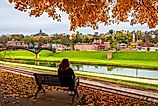 View of the river in Galena, Illinois.