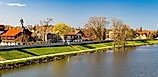Riverfront view of Frankenmuth in Michigan