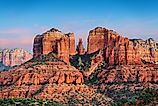 Sedona, Arizona, at Red Rock State Park at dusk.