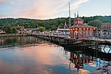 The serene waterfront of Watkins Glen, New York. Image credit: Meagan Marchant / Shutterstock.com. 