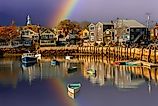 Fishing boat harbor at Rockport, MA.