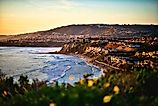 Sunset view of Dana Point, California.