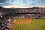 Yankee Stadium at twilight. Editorial credit: Mike Liu / Shutterstock.com