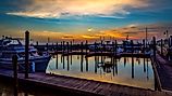 Boats on Lake Okeechobee, Florida.