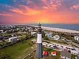 aerial shot of Tybee Island
