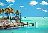 Turquoise waterfront of Florida Keys in Marathon, Florida.