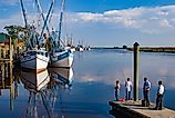 People fishing in Darien, Georgia.