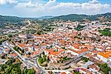 Aerial view of Portuguese town Portalegre.