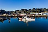 Boats along the harbor in Coos Bay, Oregon. Editorial credit: Manuela Durson / Shutterstock.com