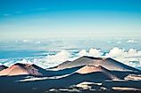 Volcanic Cinder Cones Rising Above the Clouds at Mauna Kea Summit, Big Island, Hawaii, USA