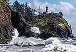 Waves crashing at Cape Disappointment.