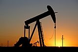 Pumpjacks, the sunset of New Mexico oil field, shot near Carlsbad.