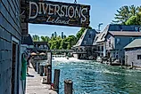 View of Fishtown in Leland, Michigan. Editorial credit: Frank Setili / Shutterstock.com