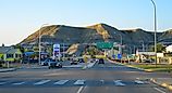 Large avenue in Downtown Drumheller, Alberta, Canada