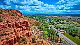 Aerial view of Kanab, Utah.