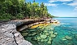 Crystal Clear Waters of a Lake Superior Cove near Munising, Michigan. 