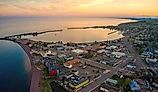 Aerial view of Grand Marais, Minnesota.