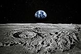 Earth as seen from the surface of the Moon.