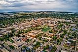 Aerial view of Jamestown, North Dakota.