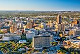 Aerial view of downtown San Antonio in Texas. 