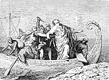 A nineteenth-century engraving of the murder of Pompey the Great on the Egyptian coast. (Credit: KtmT / Shutterstock)