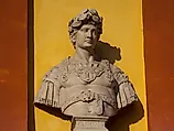 Bust of Emperor Caligula in Modena, Italy. These sculptures were made around the 1600s.