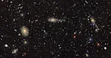 A survey of the sky captured by the Rubin Telescope.