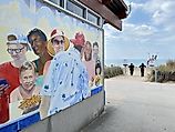 One of the many colorful beachside murals in Grand Bend, Ontario
