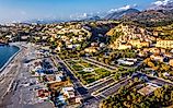 Aerial view of Scalea, Calabria.