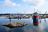 Panoramic view of industrial zone of harbour in Stavanger, Norway.