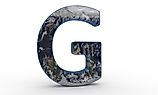 The Letter "G" decorated in the features of Planet Earth.