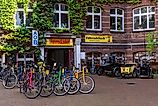 The Mehringhof is an alternative cultural center in Kreuzberg. There is a bicycle store with a workshop, a bookshop, a theater and many projects. Editorial credit: Mo Photography Berlin / Shutterstock.com